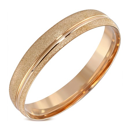 Rose gold plated Wider Sandblasted Steel Bangle - Click Image to Close